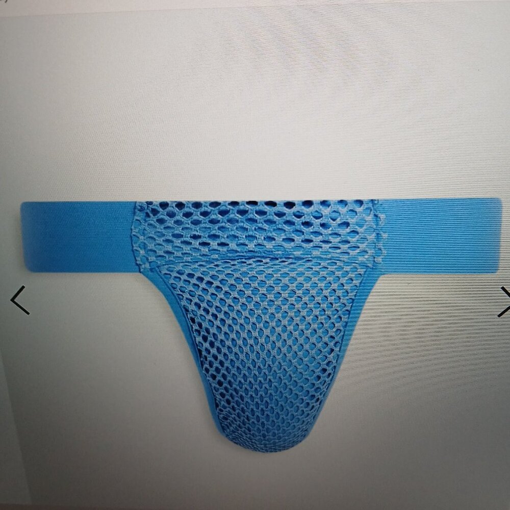 NEW  Two Asos Design Men's Mesh Thong Blue Size Small  New - Picture 5 of 5